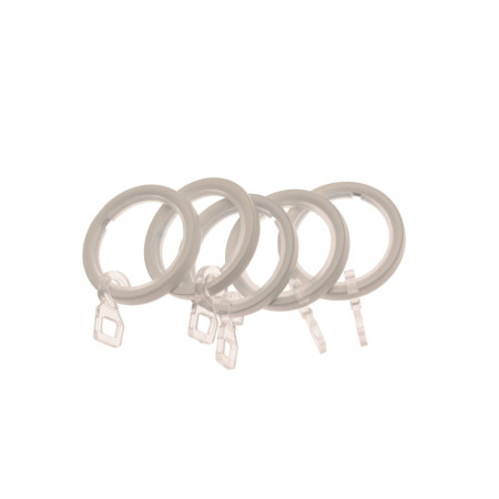 Anneaux Rideaux Silencieux Gardinia - Lot de 10 - Blanc Cassé