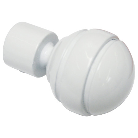 Embouts Boule Gardinia Blanc - Tringle 20mm