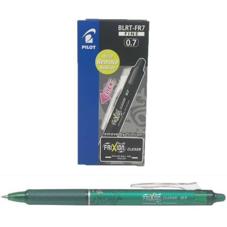 Stylo Pilot Frixion Clicker Vert - Encre Effaçable