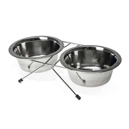 Duo Diner Karlie : Mangeoire Double Acier Inox