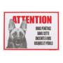 Panneau Attention Chien Berger Allemand - Martin Sellier