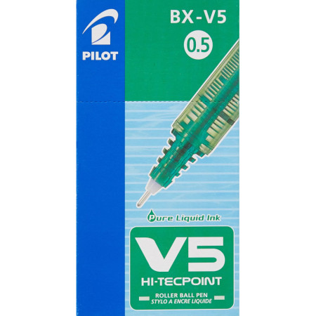 Pilot V5 Hi-Tecpoint Stylo Bille Vert 0.5mm