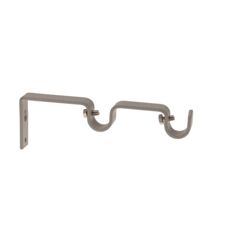 Support Mural Double Rideaux Gris Galet Mat