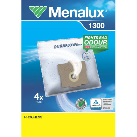Sacs Aspirateur Menalux Duraflow 1300 - 4 Filtres