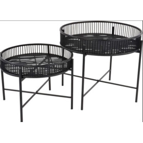 Tables d'Appoint Compo Verde Noir Lot de 2 Design Moderne - Modèle Exposition