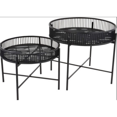 Tables d'Appoint Compo Verde Noir Lot de 2 Design Moderne - Modèle Exposition