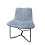 Fauteuil Design Tissu Bleu et Métal Noir Contemporain