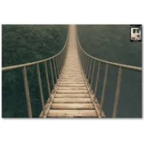 Toile Pont Suspendu Paysage 120x80 cm Décoration Murale