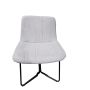 FAUTEUIL DESIGN EN TISSU GRISET STRUCTURE METAL NOIR