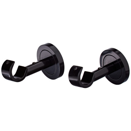 Supports tringle rideau Ateliers 28 - Noir 8cm