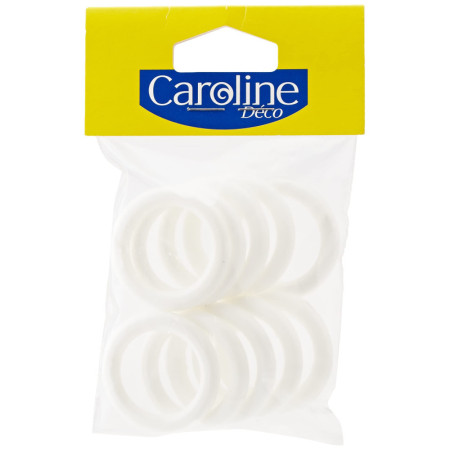 Anneaux Rideaux Caroline Deco Blanc - Lot de 10