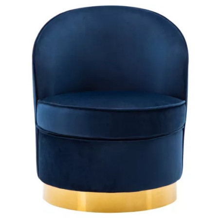 Fauteuil SANELA en velours - Bleu nuit