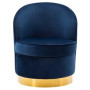 Fauteuil SANELA en velours - Bleu nuit