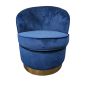 Fauteuil SANELA en velours - Bleu nuit