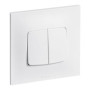 Interrupteur Double Va-et-vient + Poussoir Blanc