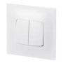 Interrupteur Double Va-et-vient + Poussoir Blanc