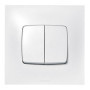 Interrupteur Double Va-et-vient + Poussoir Blanc
