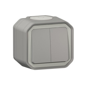 Interrupteur Double Legrand Plexo Gris IP55