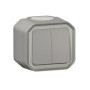 Interrupteur Double Legrand Plexo Gris IP55