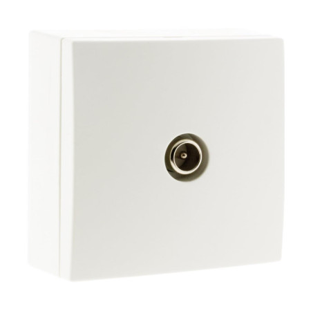 Prise TV Saillie Blanche - Installation Facile