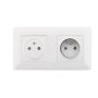 Double prise 2P+T 16A EasyEject précâblée blanc Artezo ZENITECH