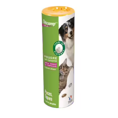 Poudre Anti-Parasites Terre Diatomée Chien Chat Décamp Nock
