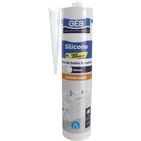 Mastic Silicone GEB Blanc Tous Supports 280 ml