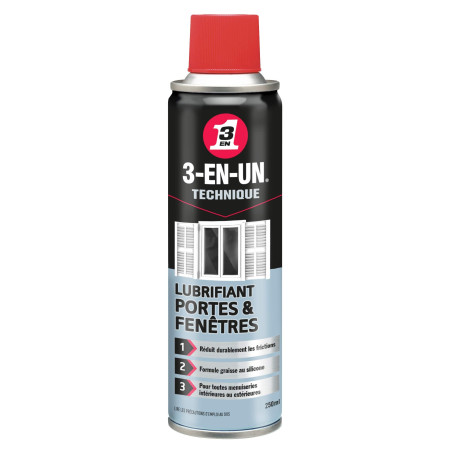 WD-40 3-en-1 Lubrifiant Portes & Fenêtres 250ml