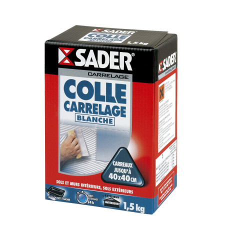 Colle Carrelage SADER Blanche Poudre 1,5 kg