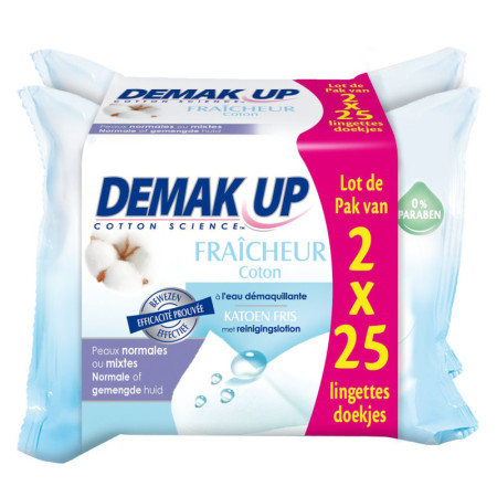 Lingettes Demak'Up Fraîcheur - Lot de 50