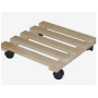 Porte Plante à Roulettes Bois Clair - Support Mobile