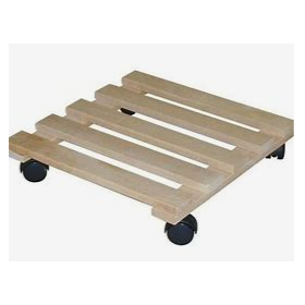 Porte Plante à Roulettes Bois Clair - Support Mobile