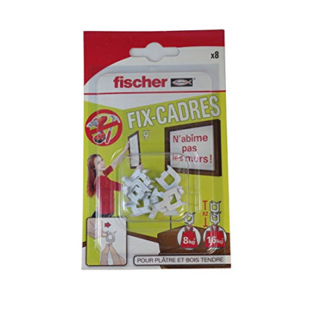 Crochets pour Cadres FISCHER Lot de 8 Réutilisables