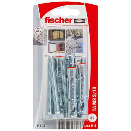 Chevilles à Douille Métalliques Fischer TA M8 S10 Vis 4pcs