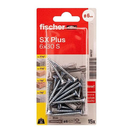 Chevilles Nylon SX 6x30 Fischer Blister de 10