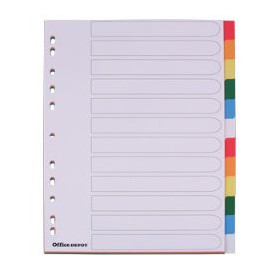 Intercalaires Office Depot A4 Extra Large - 12 Couleurs pour une Organisation Facile