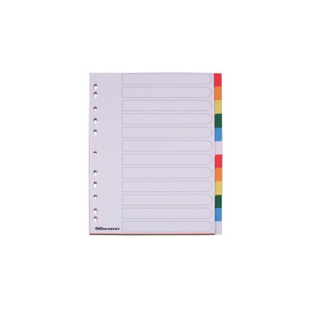 Intercalaires Office Depot A4 Extra Large - 12 Couleurs pour une Organisation Facile