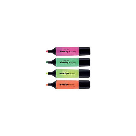Surligneurs Niceday HC1-5 - 4 Couleurs Fluo