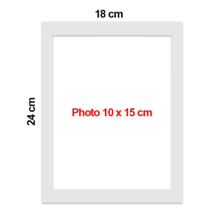 Cadre Contour Blanc 18x24cm Pour Photos 10x15cm