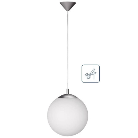 Suspension WOFI MEGAMAN Verre Opale Diam 30cm E27 60W