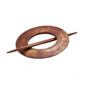 Embrasse Rideau Bois Ovale Chocolat/Or