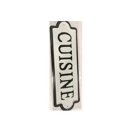 Plaque de porte cuisine - Métal blanc - Décoration maison