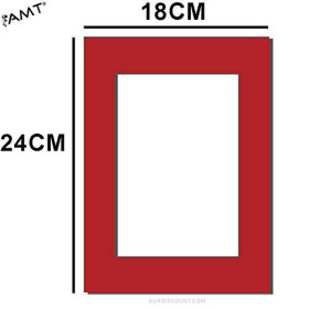 Cadre Photo Passe-Partout Rouge 18x24 cm Photo 10x15 cm