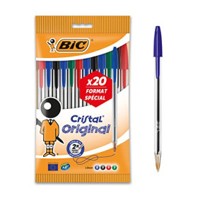 Bic Cristal Original - Stylos Bille - Lot de 20 - Bleu Foncé