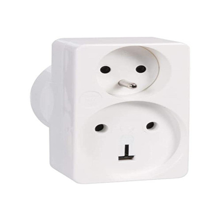 Adaptateur Prise 2PT Legrand Blanc