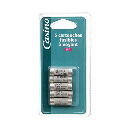 Fusibles à Voyant 25A Casino (Lot de 5)