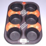 Moule 6 Muffins 7cm Anti-Adhésif Noir S.I.F