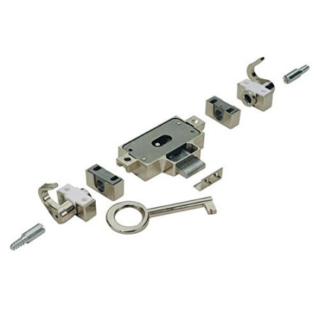 Serrure Meuble Espagolette Gauche Hettich Axe 25mm Acier Nickelé