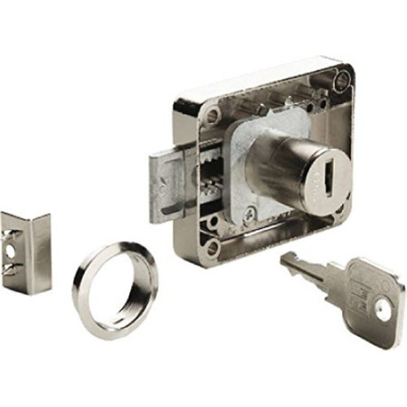 Serrure de Meuble Applique Acier Hettich 40mm Réversible