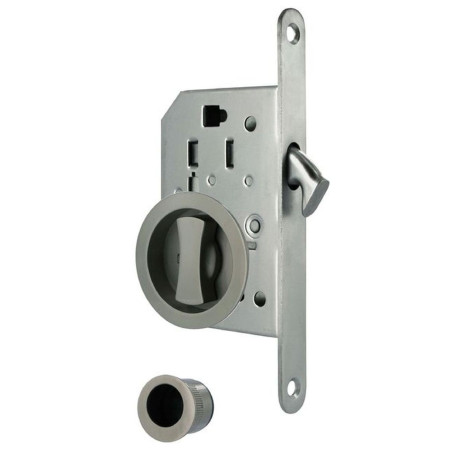 Serrure à Crochet Encastrée THIRARD pour Porte Coulissante Nickel Satin